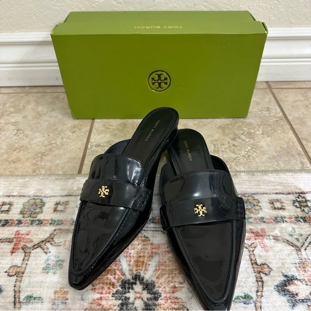 New Tory Burch patent leather Pointed Toe Mule shoes size 7.5